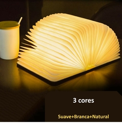 Livro luminária magnético de led carregável com usb