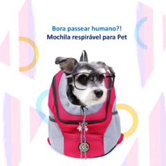 mochila para pet confeccionada em material respirável e macio