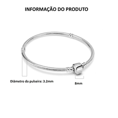 Pulseira de Prata Esterlina 925 compatível com pingentes Daphne