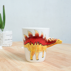 Caneca 3D de cerâmica infantil meus amiguinhos dinossauros e outros bichinhos