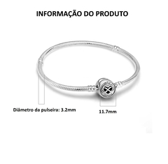 Pulseira de Prata Esterlina 925 compatível com pingentes Daphne