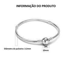 Pulseira de Prata Esterlina 925 compatível com pingentes Daphne