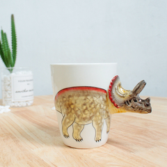 Caneca 3D de cerâmica infantil meus amiguinhos dinossauros e outros bichinhos