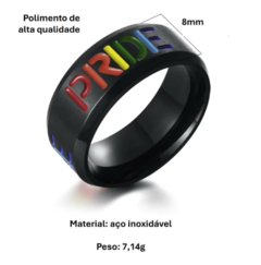 Aliança pride ourgulho gay aço inoxidável 316L de ótima qualidade, não desbota nem descasca.