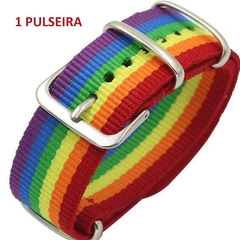 Pulseira do orgulho gay trançada em nylon