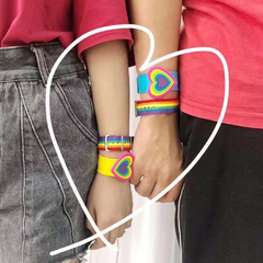 Pulseira do orgulho gay trançada em nylon