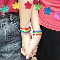 Pulseira do orgulho gay trançada em nylon