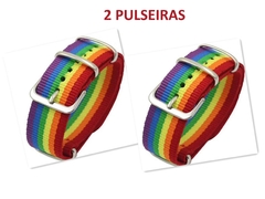 Pulseira do orgulho gay trançada em nylon