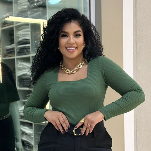 BLUSA CANELADA MANGA COMPRIDA - comprar online