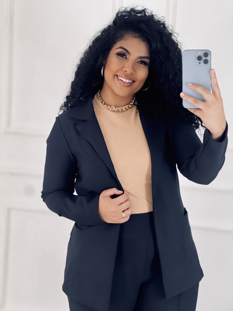 BLAZER EM ALFAIATARIA - PRETO (GG - 46) - comprar online