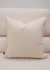 Almofada em Linho Semi Bouclê Offwhite Quadrada com Detalhe em Vivo