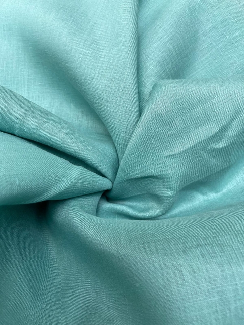 Cambraia de linho Verde Agua 100% linho