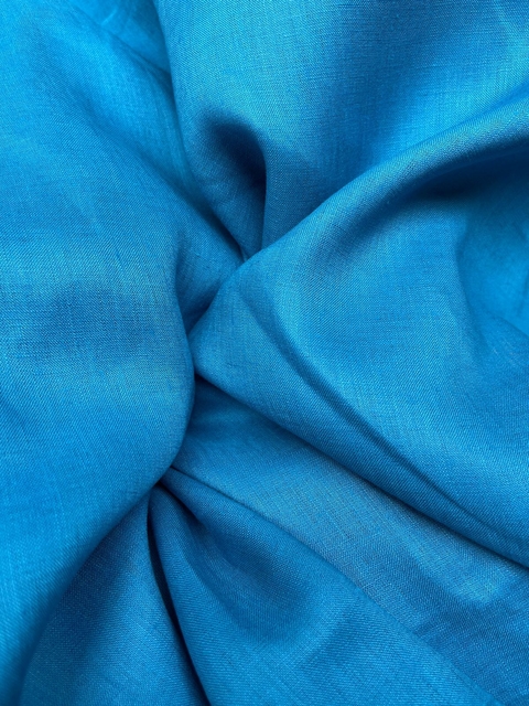 Cambraia de linho Azul Mar 100% linho