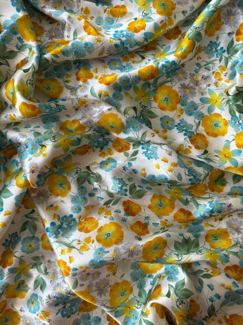 Cetim de seda Floral 100% seda - comprar online