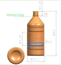 ENVASE PET 1 LITRO RAYADA CRISTAL INCLUYE TAPA - tienda online