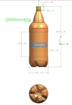 Envase Pet Bebidas 2 litros Ambar Incluye tapa. - tienda online