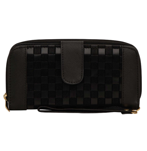 Cartera de Broche Color Ajedrez Negro Cod. 4069 - comprar en línea