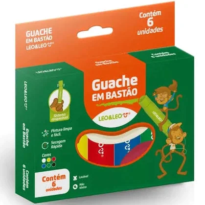 Guache em bastão c/6 cores - Leo&Leo - comprar online