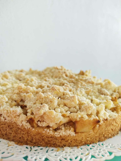 Tarta de manzana "apple crumble" (Bajo almidones)