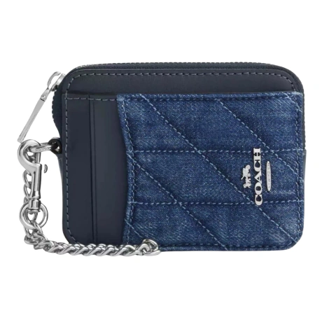 Zip card Coach denim print