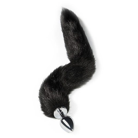 Plug Anal Cromado com Rabo