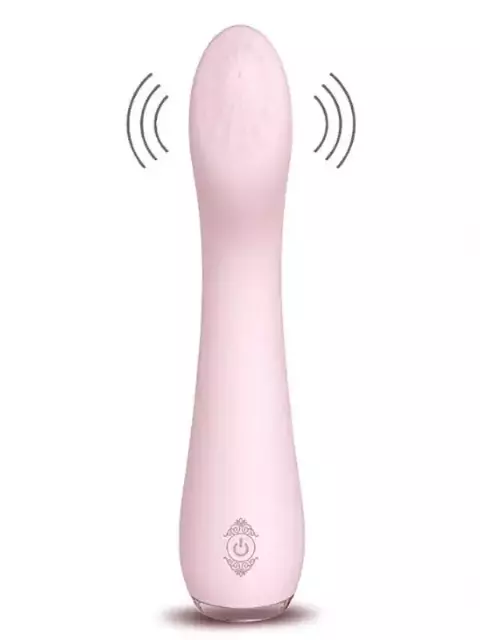Vibrador Ponto G Recarregável com 9 Vibrações Ponta Texturizada e Luz de Led na Base Lisa 19,3 x 4,4 cm
