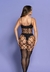 Bodystocking Macacão Arrastão com Strass Preto - comprar online