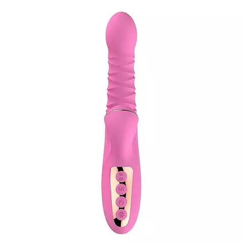 VIBRADOR SILICONE DIBE SOBE E DECE ROSA 7467