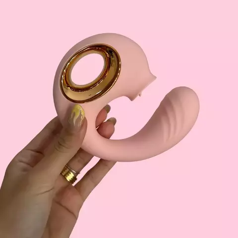 VIBRADOR DE PONTO G E CLITORIS COM LINGUA -Rosa - comprar online