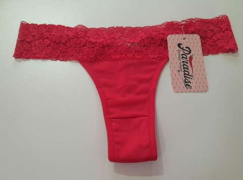 Calcinha Fio vermelha com stras