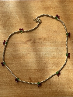 Collar Crystal Cherries Gold