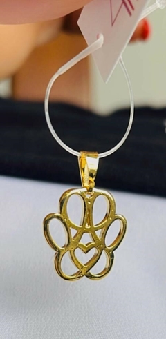 Pingente pata estilizada coração - ouro - comprar online