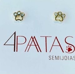 Brinco patinha vazada zircônia transparente - ouro - comprar online