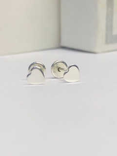 Aros Abridores De Plata Corazón Mini