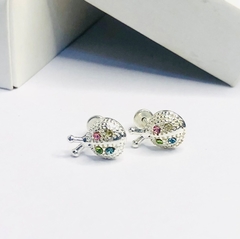 Aros Abridores De Plata Vaquita De San Antonio Con Cubics - comprar online