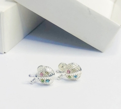 Aros Abridores De Plata Vaquita De San Antonio Con Cubics