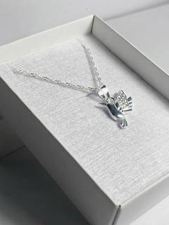 Collar de plata 925 colibrí con micropave - comprar online