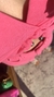 Calça jeans rosa wide na internet