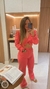 Calça jeans rosa wide