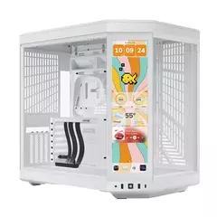 Gabinete Gamer Hyte Y70 Touch Infinite Pitch Snow C/ Lcd Touch 14.5'' 2.5k Integrada C/ Cabo Riser Usb Type-C Vidro Temperedo Mid Tower - CS-HYTE-Y70T