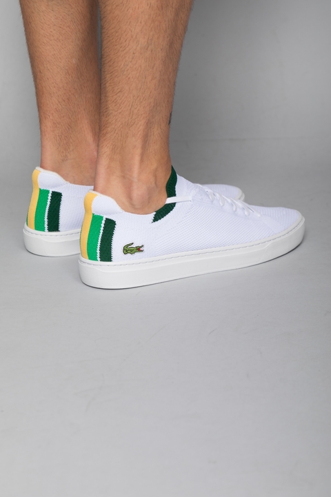 TÊNIS LACOSTE LA PIQUEE NU 0722 1 CMA WHT/GRN - BRANCO