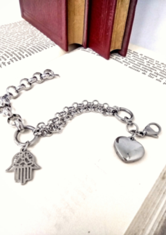 Pulsera con cadena "Rolo" en diferentes tamaños y Dijes (Acero Quiríurgico) en internet