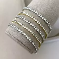 Pulseira Riviera 3 Pontas Cristal 3mm