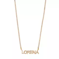 Colar Nome Personalizado Letra Cravejada Corrente Riviera - comprar online