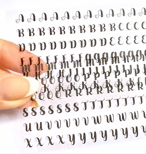 Cartela de mini alfabeto maiúsculo para resina