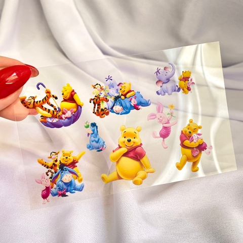 Cartela Ursinho Pooh e sua Turma para Resina Epoxi