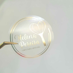 Adesivo transparente 50 unidades 5x5cm Hotstamping Com sua Logo na internet