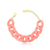 Pulseira Marcia Elos de Resina Rosa banhada a ouro 18k
