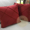 Kit com 2 Capas de Almofada Drapeada - Vermelho Escuro