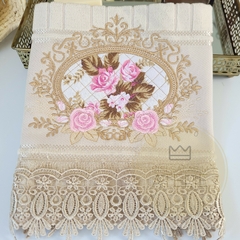 Toalha De Lavabo Marrom Clara - Moldura Real Aplique - comprar online